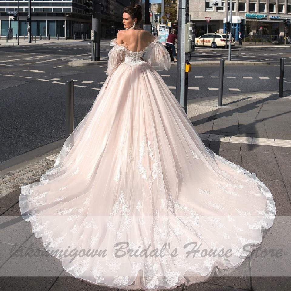Blush Pink Princess Wedding Gowns with ...